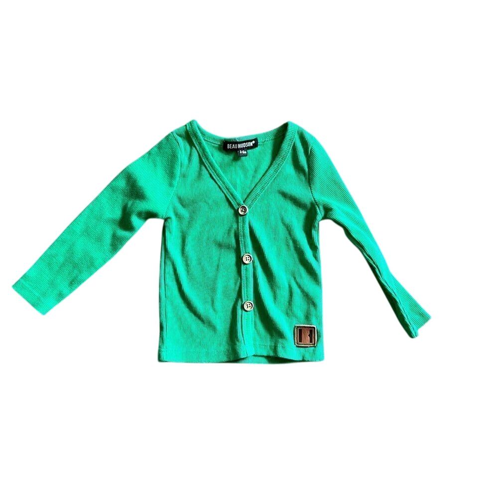 Beau Hudson Kelly Green Ribbed Knit Cardigan 3-6 months Unisex Casual NWOT